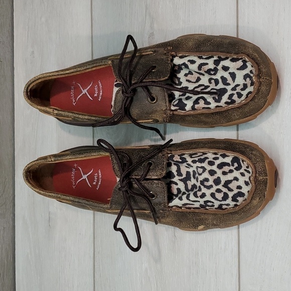 Twisted X Womens "Like New"Driving Moc Leather boots shoes sz 5.5M - Picture 3 of 12